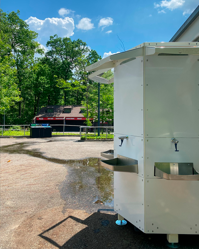 Water station outdoors at an event